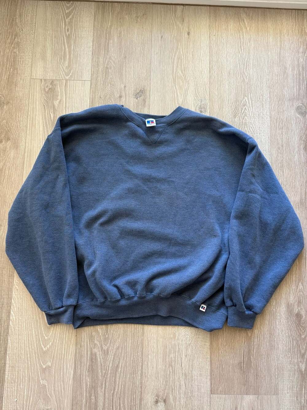 Vintage 90s Russell Athletic Blank Blue Crewneck Sweatshirt XL